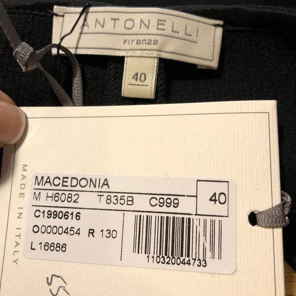 *NWT Womens Antonelli Firenze Black Wool Blend Shift Dress 40 US/4 - Picture 13 of 13